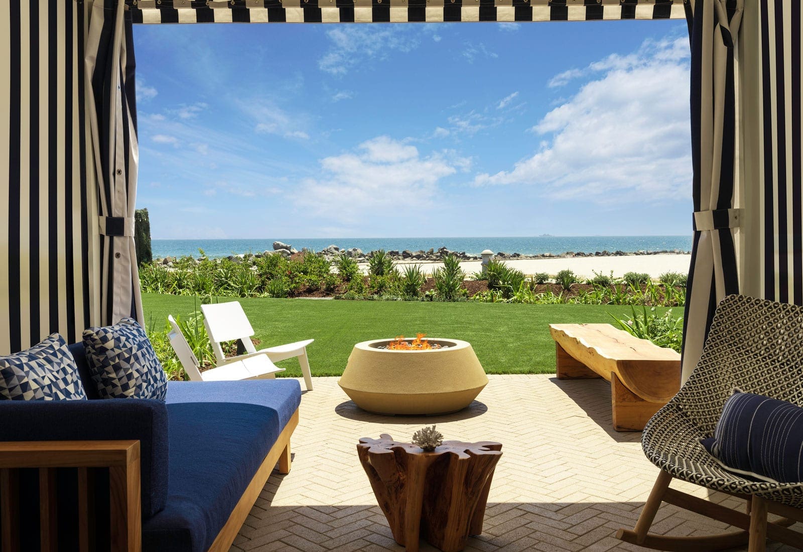 Cabana Beachfront Terrace Fire Pit with Ocean Club