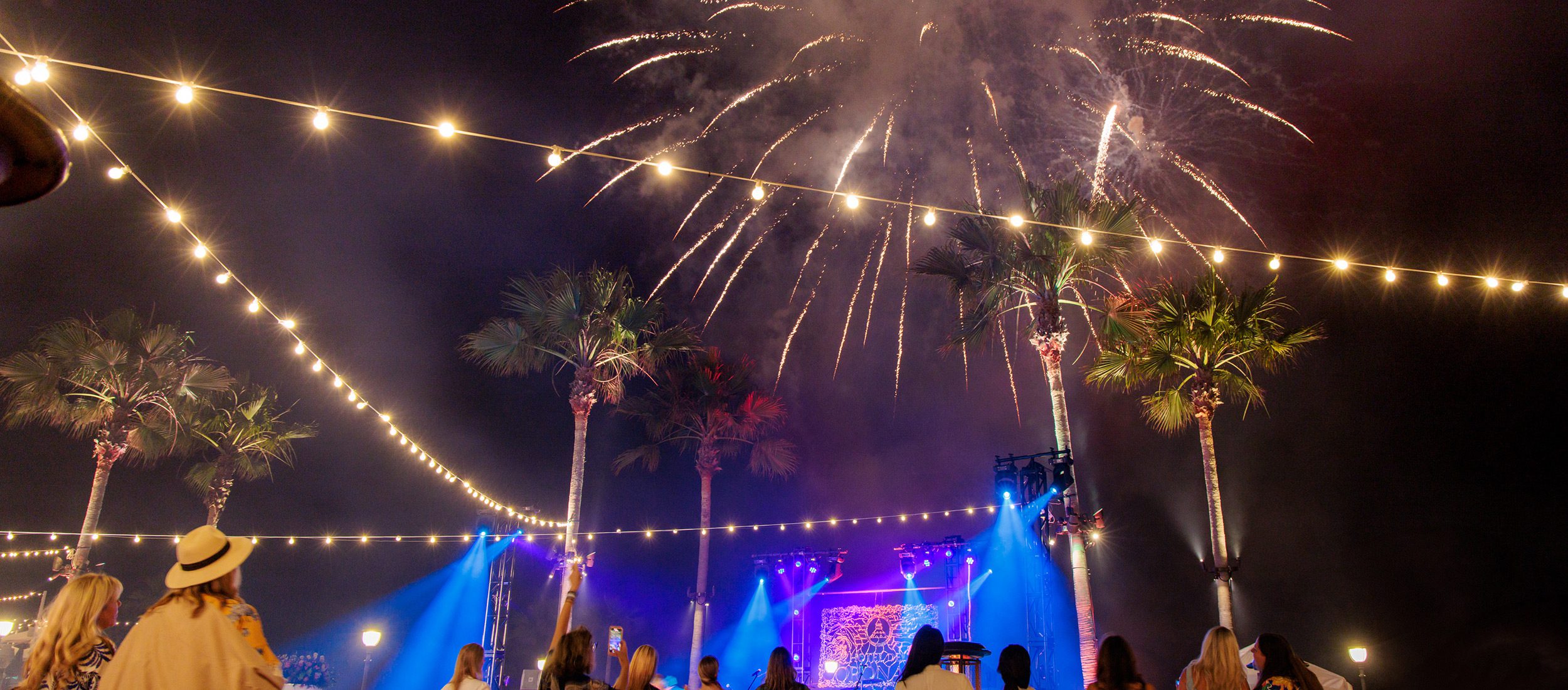 Event with fireworks on Windsor Lawn