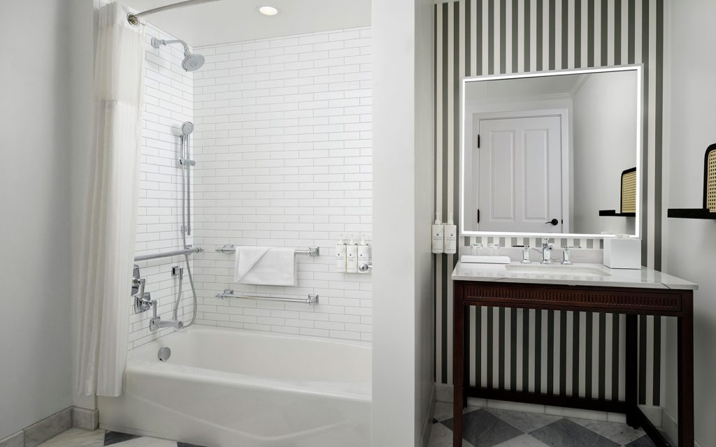 Victorian guest room accessible bathroom with tub