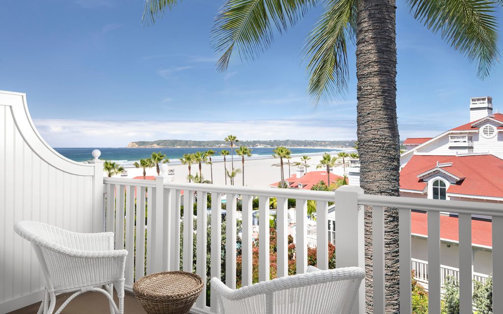 Oceanview Victorian guest room balcony
