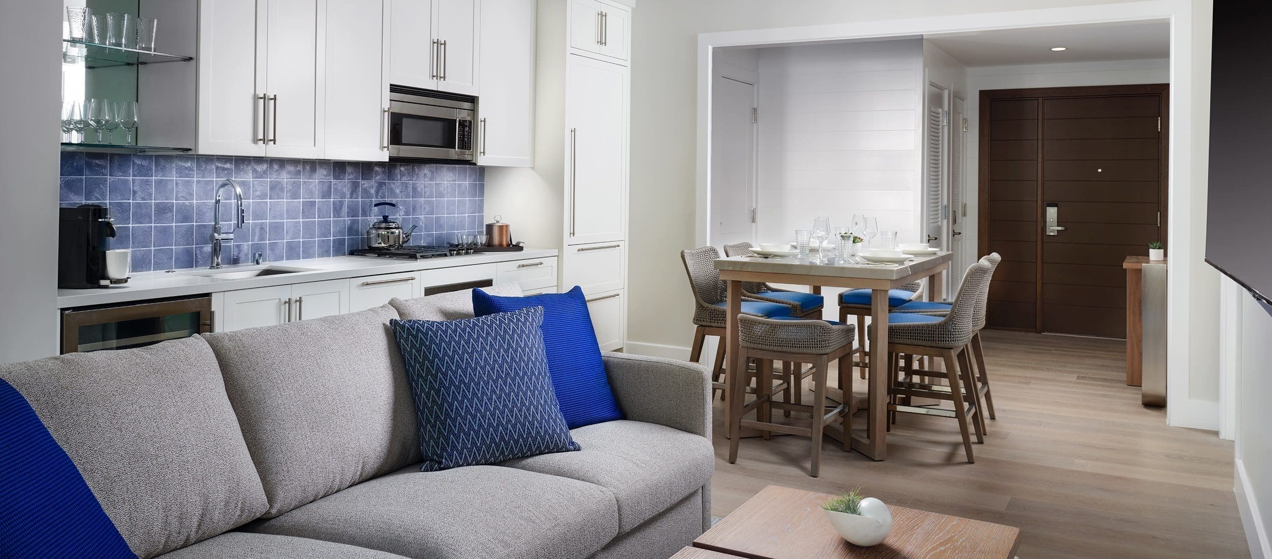 Shore House Residence living room and kitchen